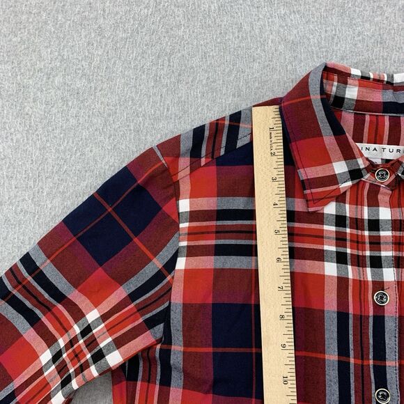 Trina Turk Button Shirt Top Womens Small Flannel Plaid Long Sleeve - Picture 4 of 14